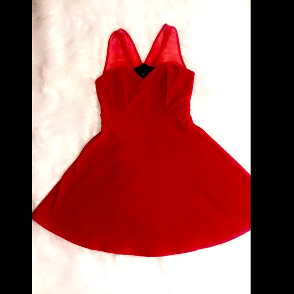 Forever 21 Red mesh straps dress. EUC Size M